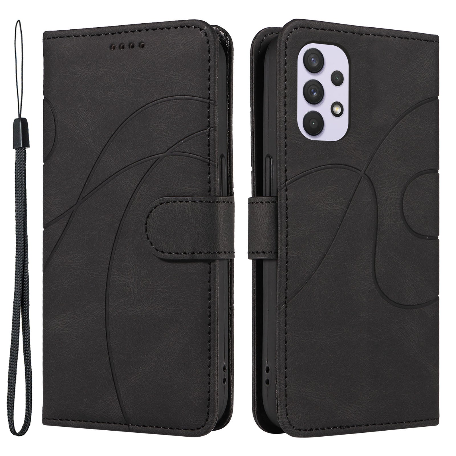 Til Samsung Galaxy A32 4G (EU-version) Læderpung-telefonetui med påtrykt Line Flip Stand Cover Til Samsung Galaxy A32 4G (EU-version) Læderpung-telefonetui med påtrykt Line Flip Stand Cover